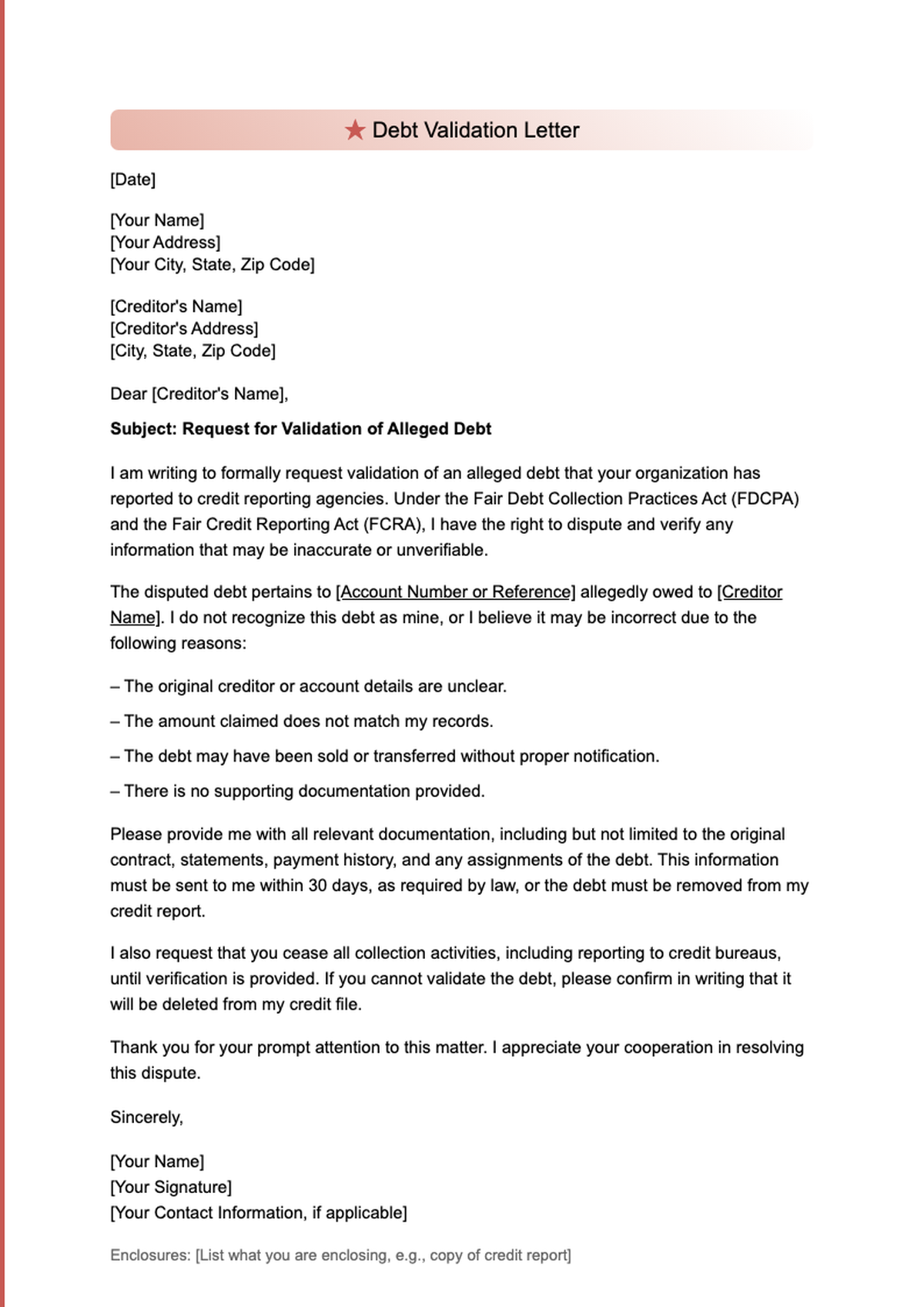 Sample credit report dispute letter with red validation stamp_variant_1